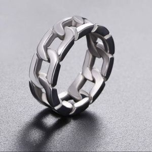 New Unisex stainless steel Cuban chain link ring